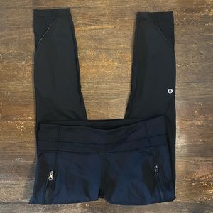 Lululemon Cropped Running Tights w/ Leg Zipper